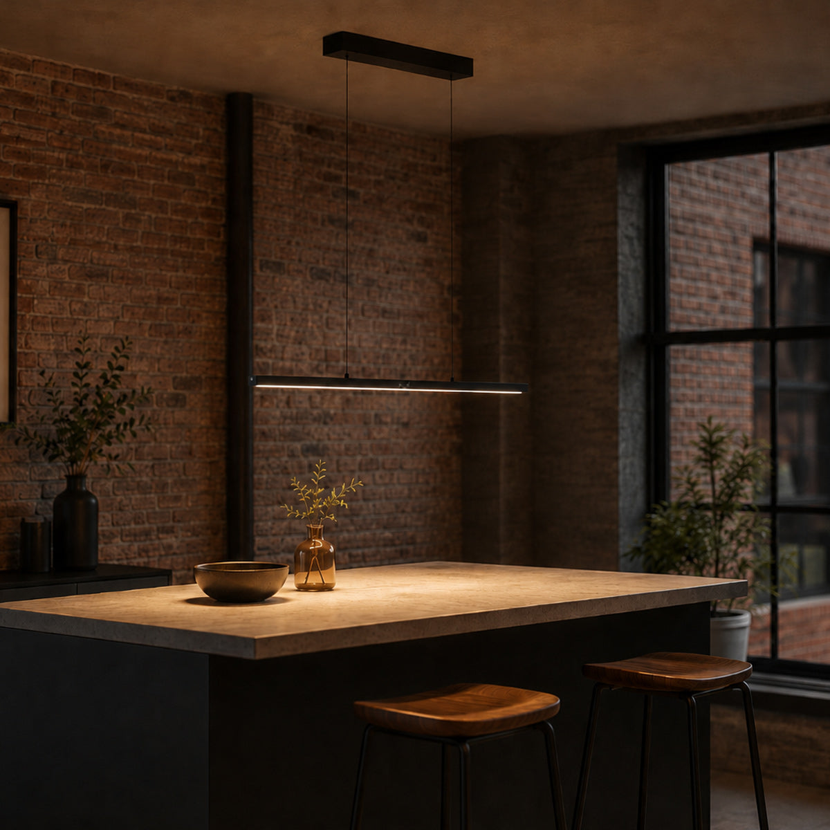 Hanglamp Bande 4906ZW zwarte hanglamp met kabellift 80 cm breed