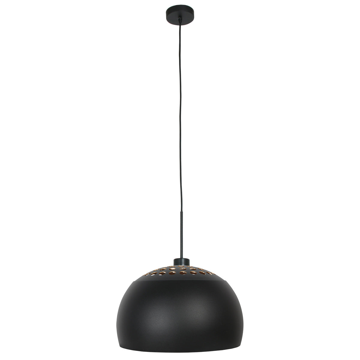 Hanglamp Globe Zwart 4913ZW zwart/goud Ø40 sfeervolle pendel