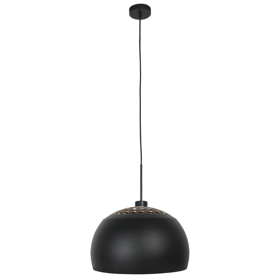 Hanglamp Globe Zwart 4913ZW zwart/goud Ø40 sfeervolle pendel