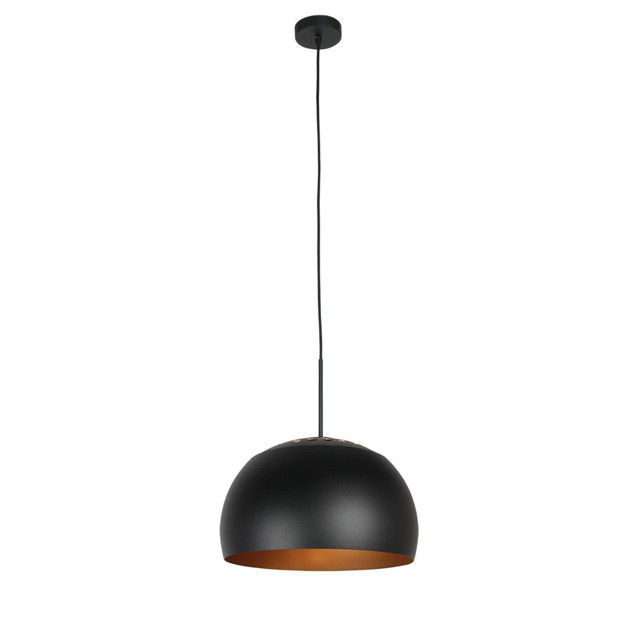 Hanglamp Globe Zwart 4913ZW zwart/goud Ø40 sfeervolle pendel