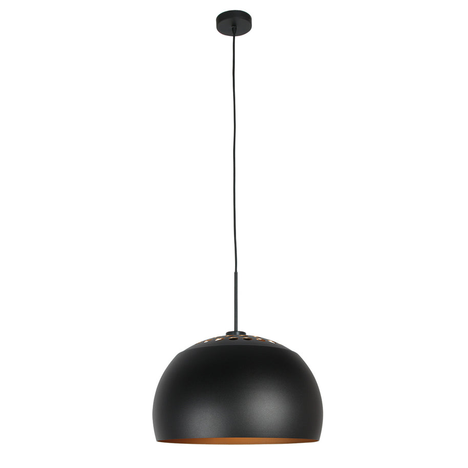 Hanglamp Globe Zwart 4913ZW zwart/goud Ø40 sfeervolle pendel