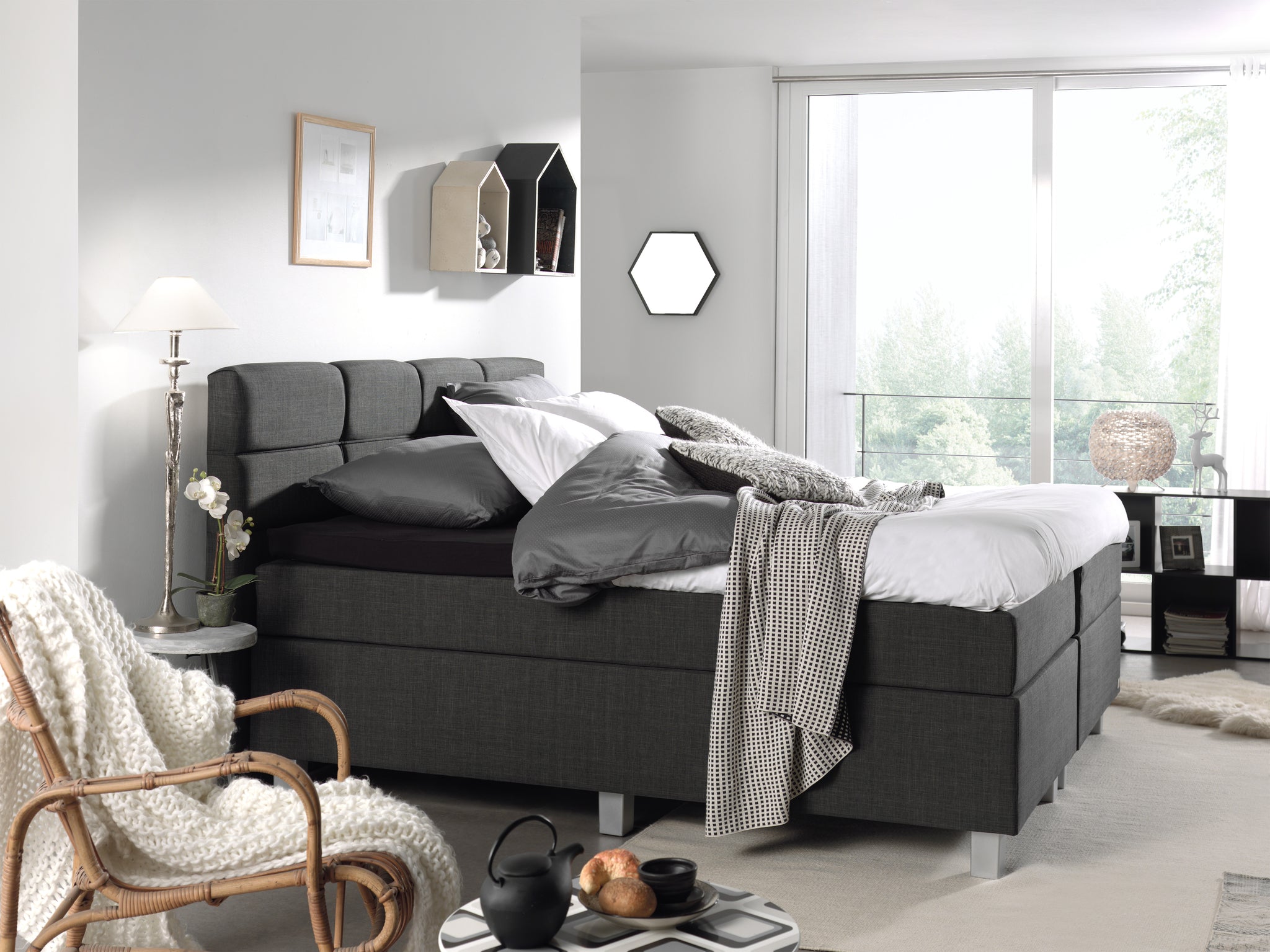 Boxspring Gustavo Antraciet 160x200