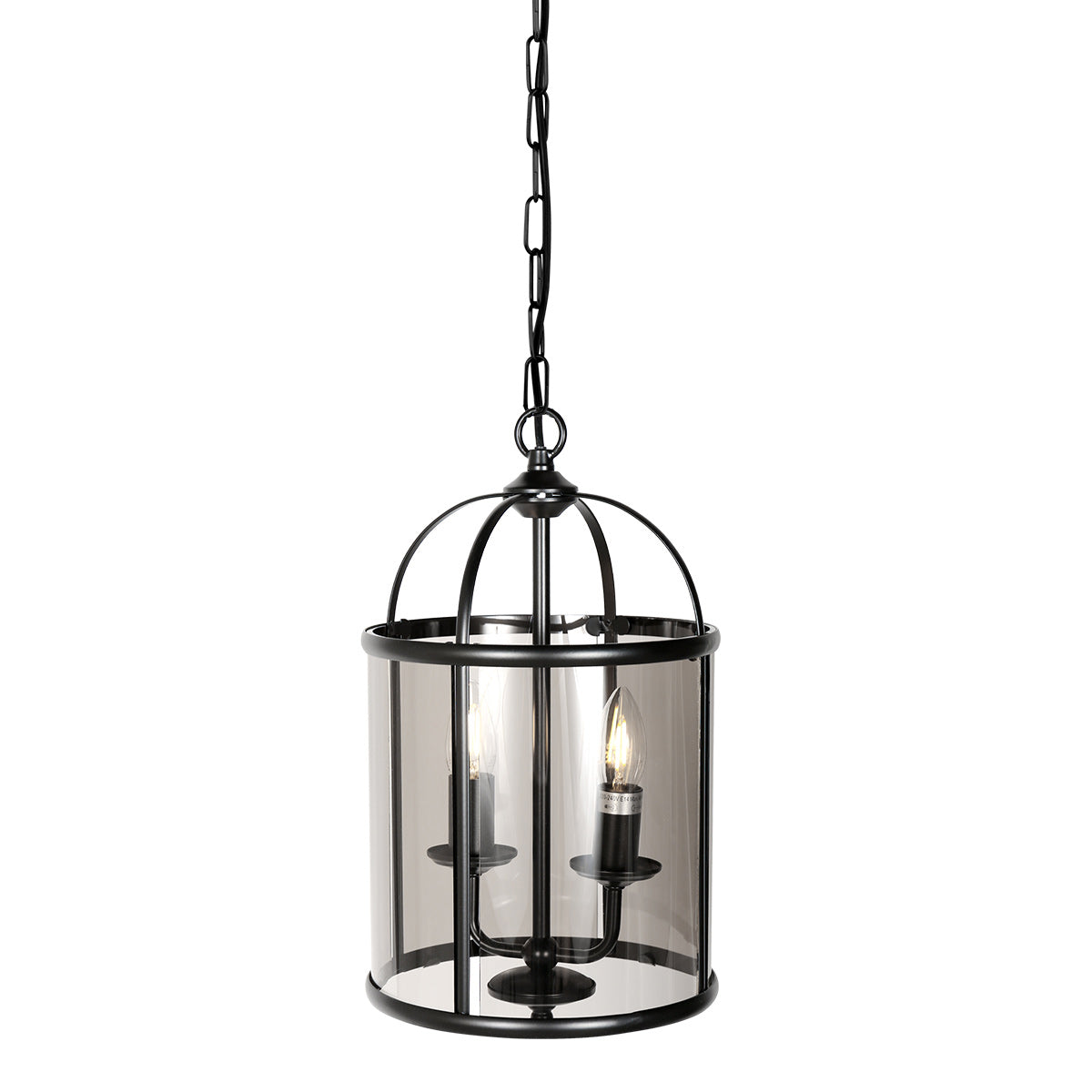 Hanglamp Pimpernel 5971ZW zwart met rookglas Ø23 cm