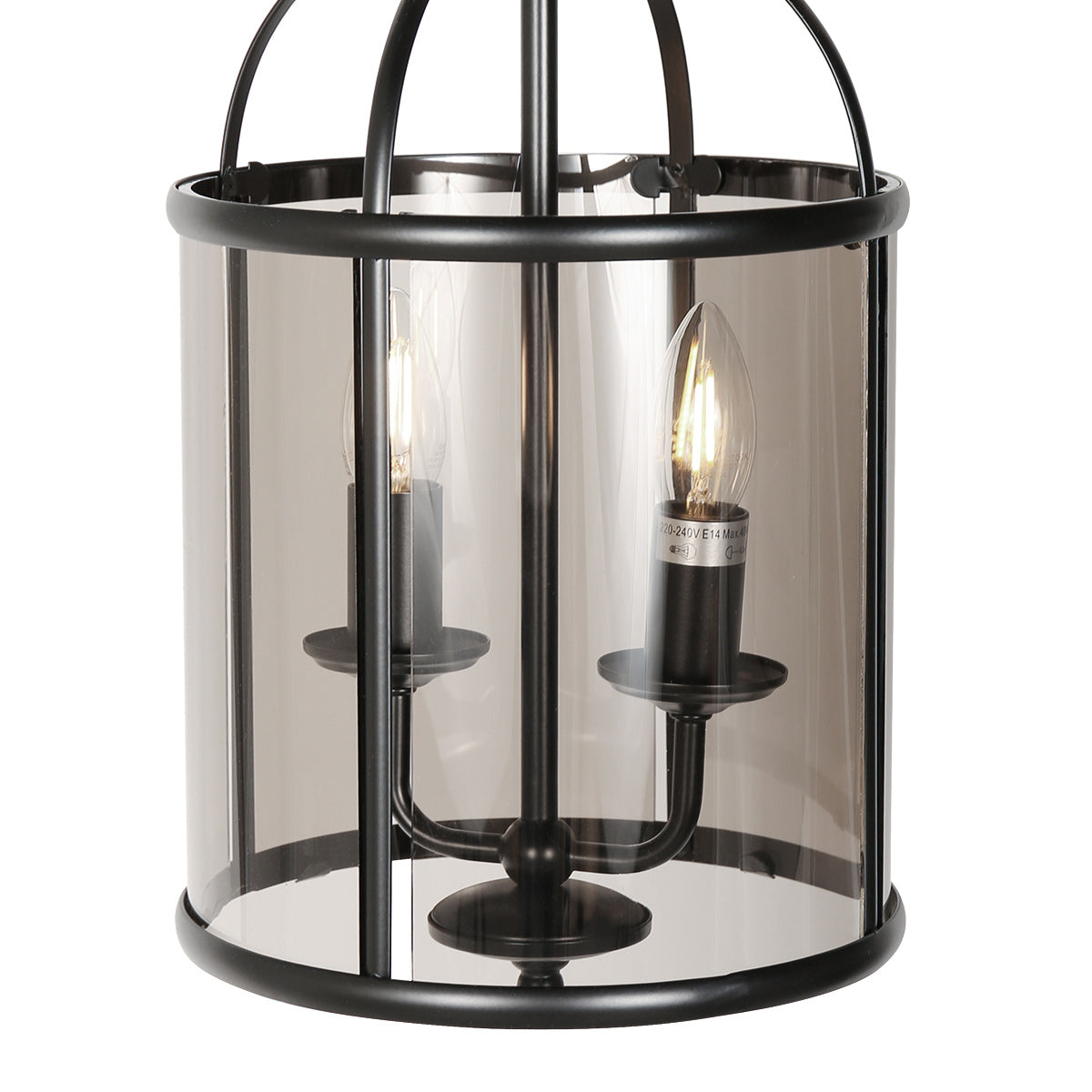 Hanglamp Pimpernel 5971ZW zwart met rookglas Ø23 cm