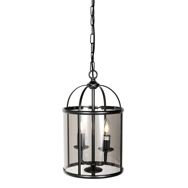 Hanglamp Pimpernel 5971ZW zwart met rookglas Ø23 cm