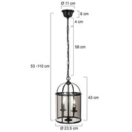 Hanglamp Pimpernel 5971ZW zwart met rookglas Ø23 cm