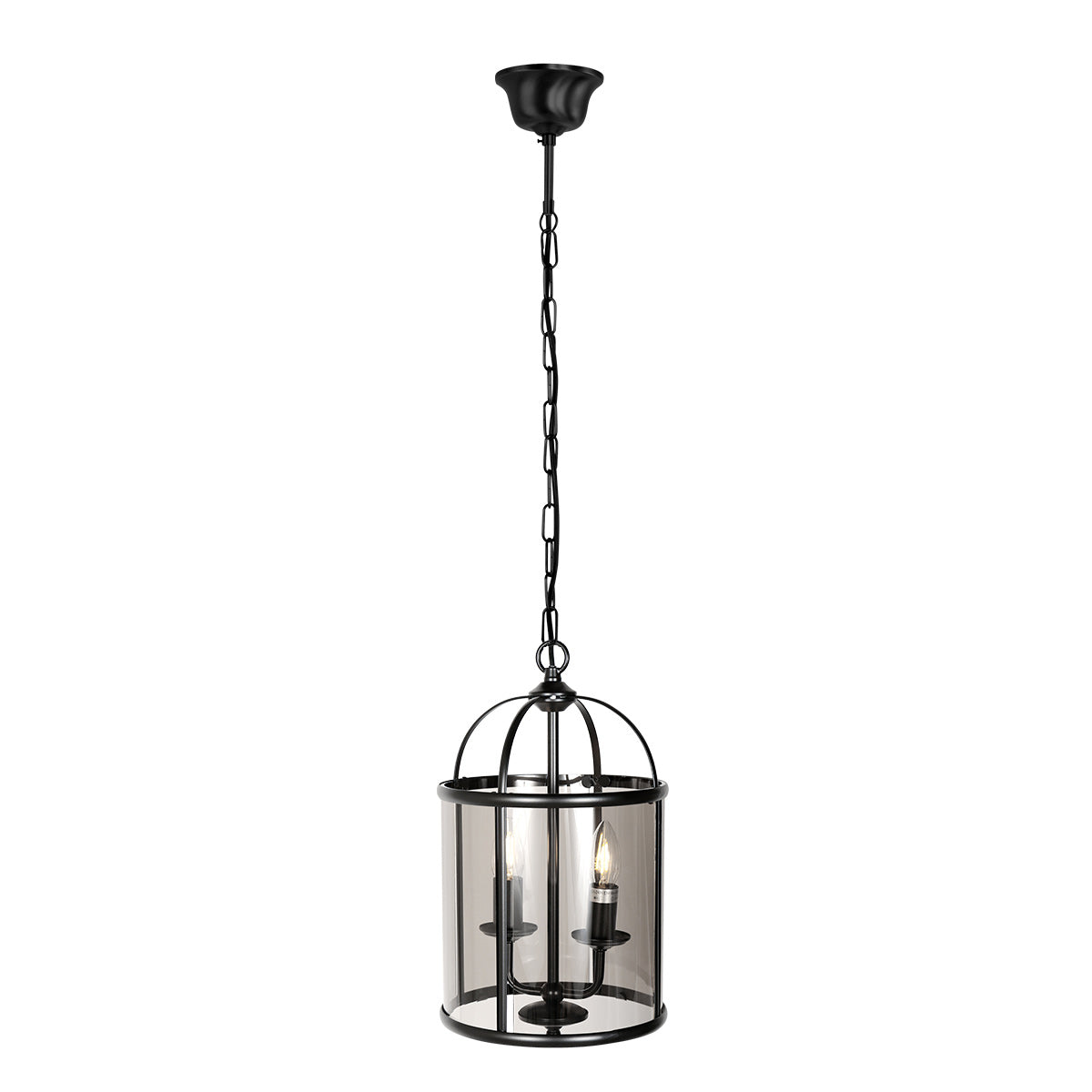 Hanglamp Pimpernel 5971ZW zwart met rookglas Ø23 cm
