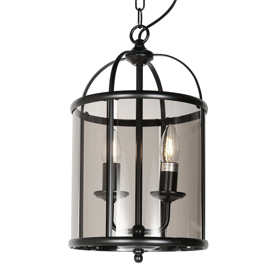 Hanglamp Pimpernel 5971ZW zwart met rookglas Ø23 cm