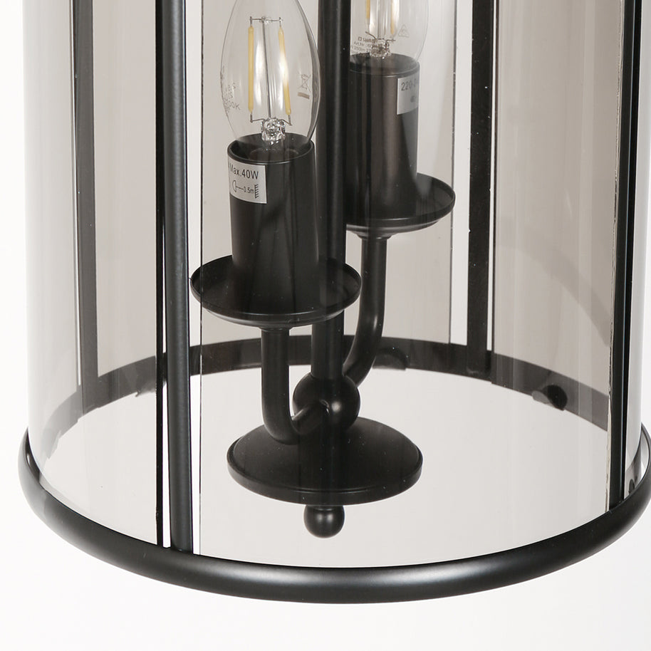 Hanglamp Pimpernel 5971ZW zwart met rookglas Ø23 cm