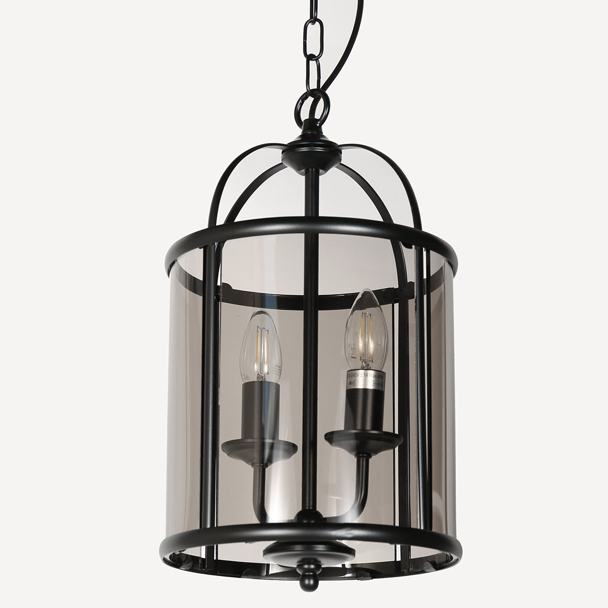 Hanglamp Pimpernel 5971ZW zwart met rookglas Ø23 cm