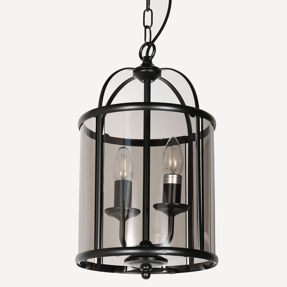 Hanglamp Pimpernel 5971ZW zwart met rookglas Ø23 cm