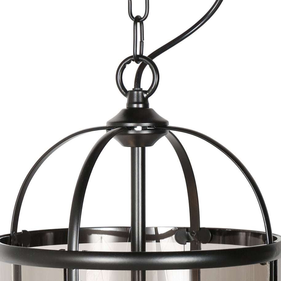 Hanglamp Pimpernel 5971ZW zwart met rookglas Ø23 cm