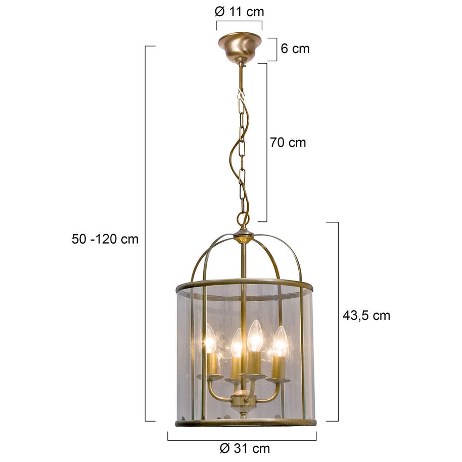 Hanglamp Pimpernel 5972BR brons met helder glas Ø25 cm