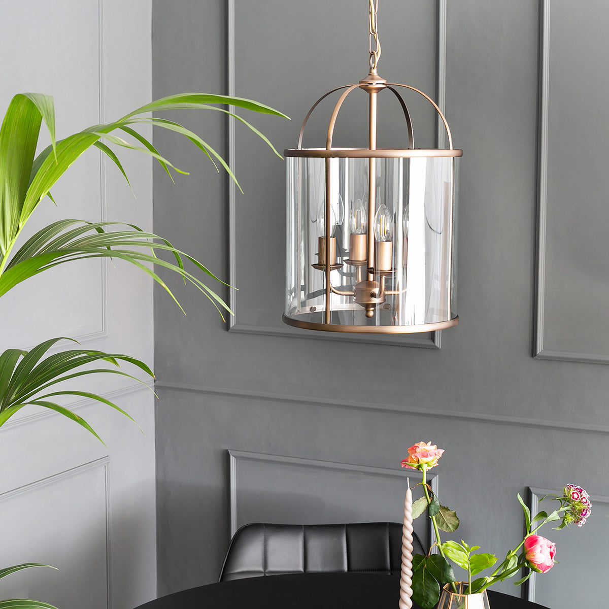 Hanglamp Pimpernel 5972BR brons met helder glas Ø25 cm