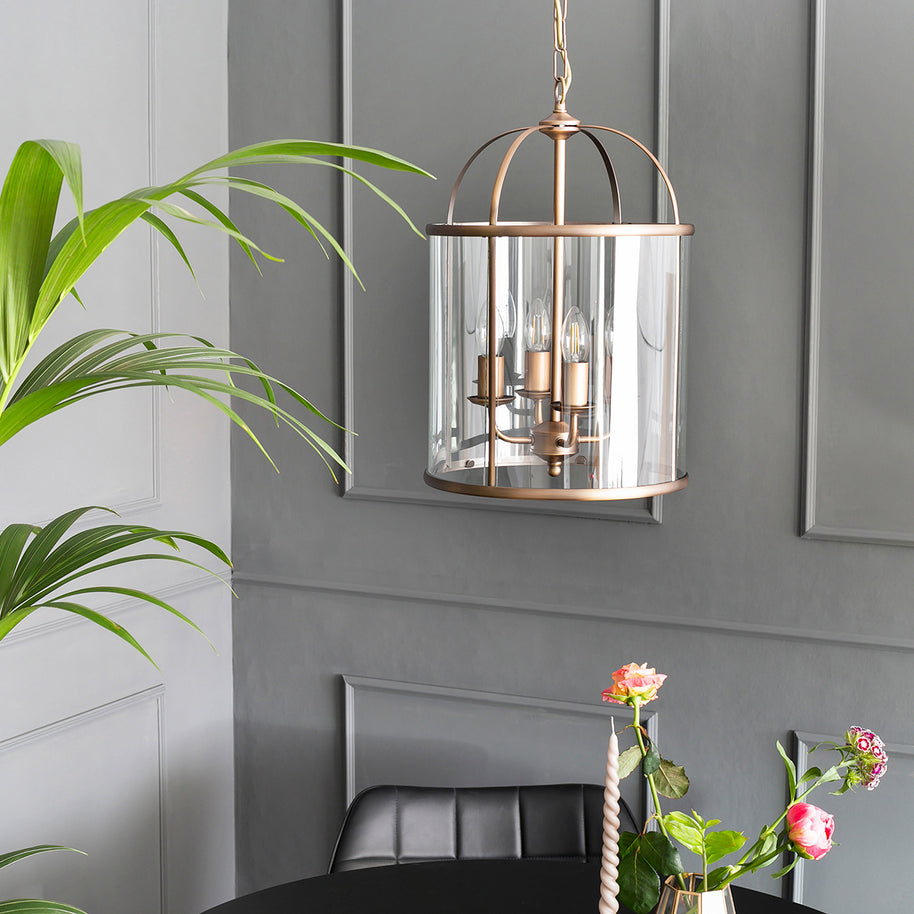 Hanglamp Pimpernel 5972BR brons met helder glas Ø25 cm