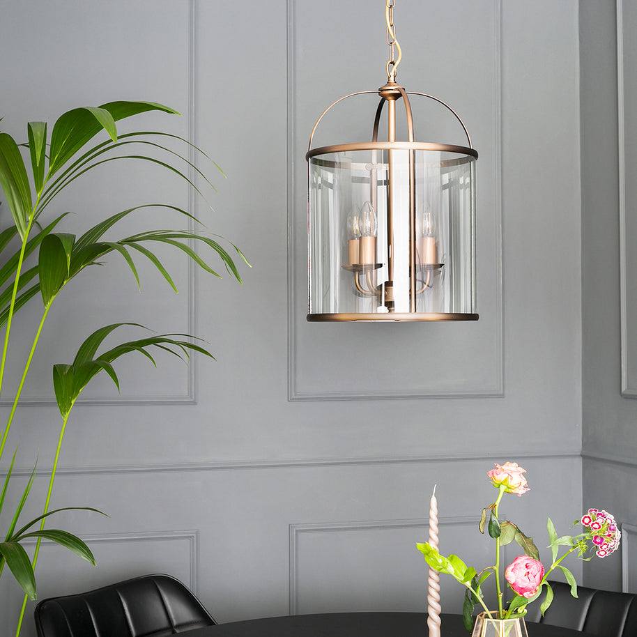 Hanglamp Pimpernel 5972BR brons met helder glas Ø25 cm