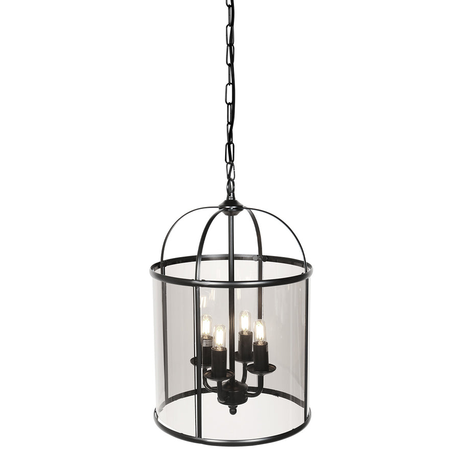 Hanglamp Pimpernel 5972ZW zwart met rookglas Ø25 cm
