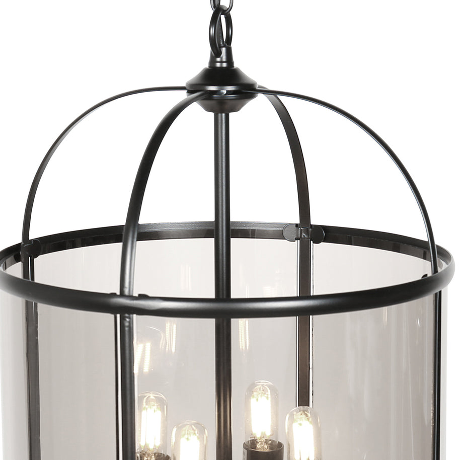 Hanglamp Pimpernel 5972ZW zwart met rookglas Ø25 cm