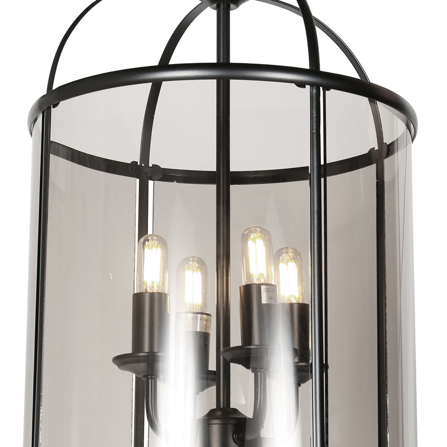 Hanglamp Pimpernel 5972ZW zwart met rookglas Ø25 cm