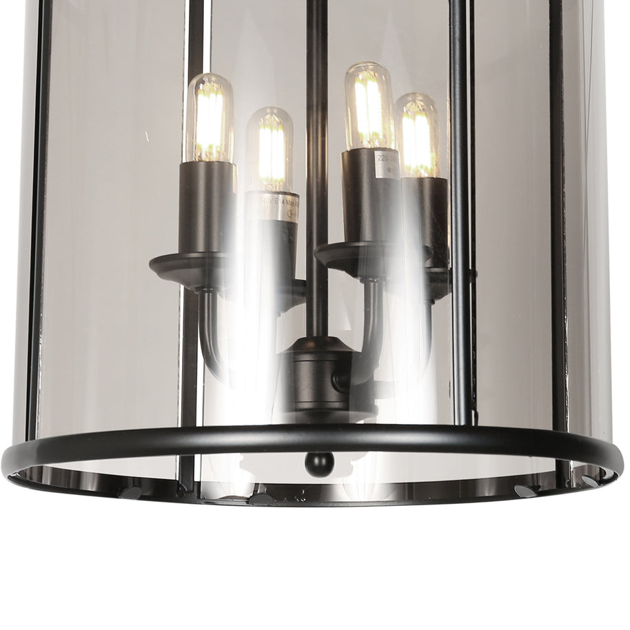 Hanglamp Pimpernel 5972ZW zwart met rookglas Ø25 cm