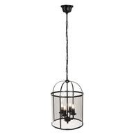 Hanglamp Pimpernel 5972ZW zwart met rookglas Ø25 cm