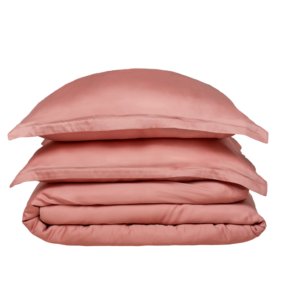 Tencel dekbedovertrek tweepersoons XL (260x220) terra roze