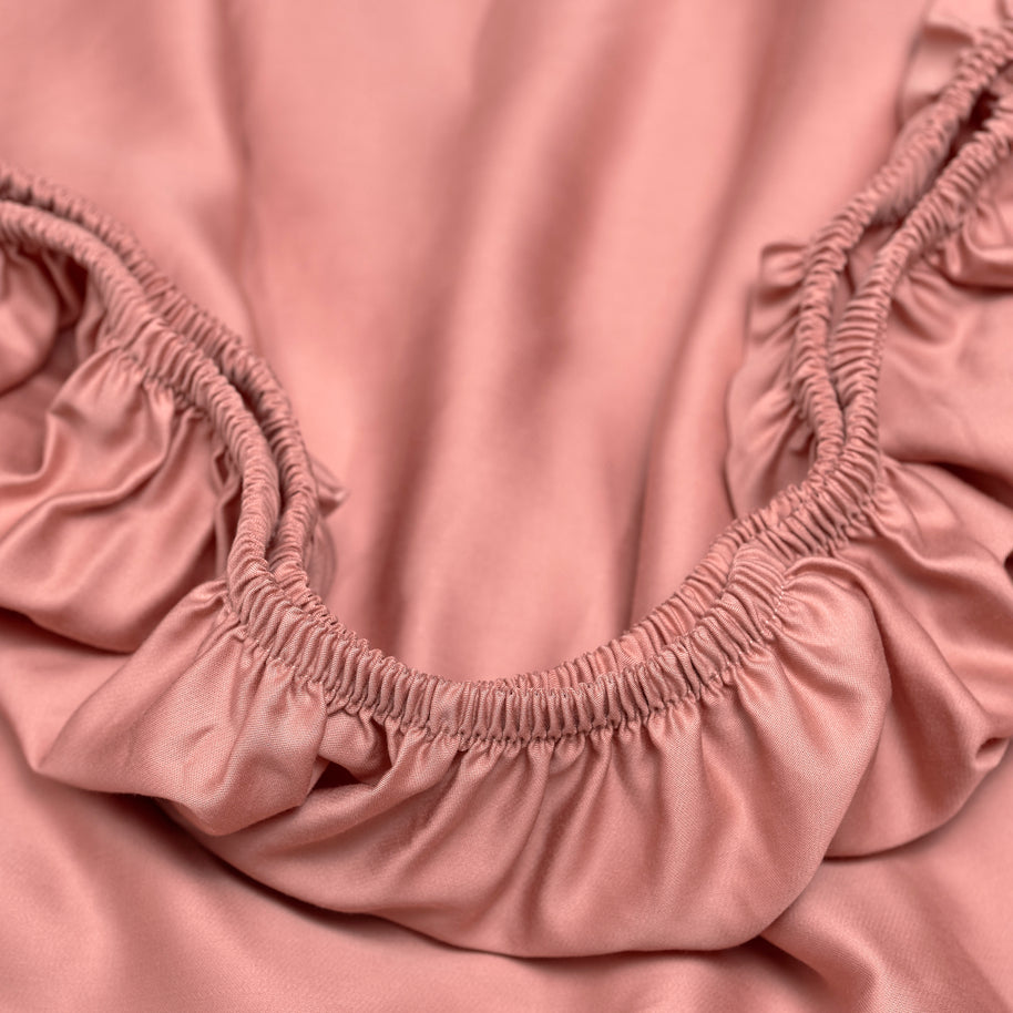 Tencel hoeslaken (180x210) terra roze