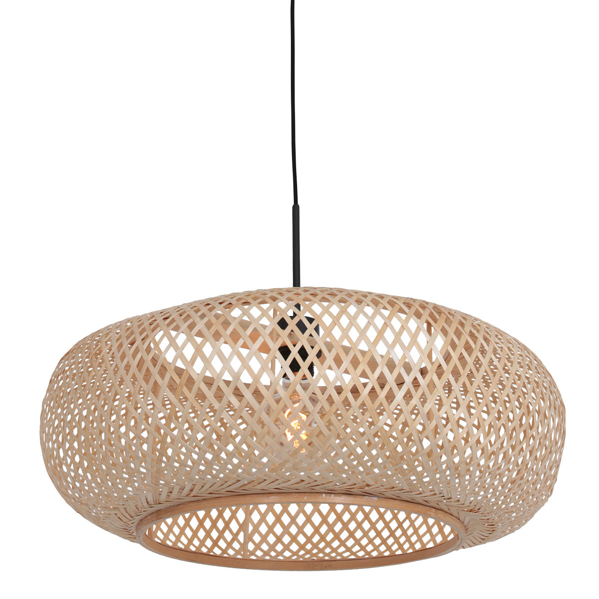 Hanglamp Maze 7505ZW – Beige bamboe lamp met rustige uitstraling
