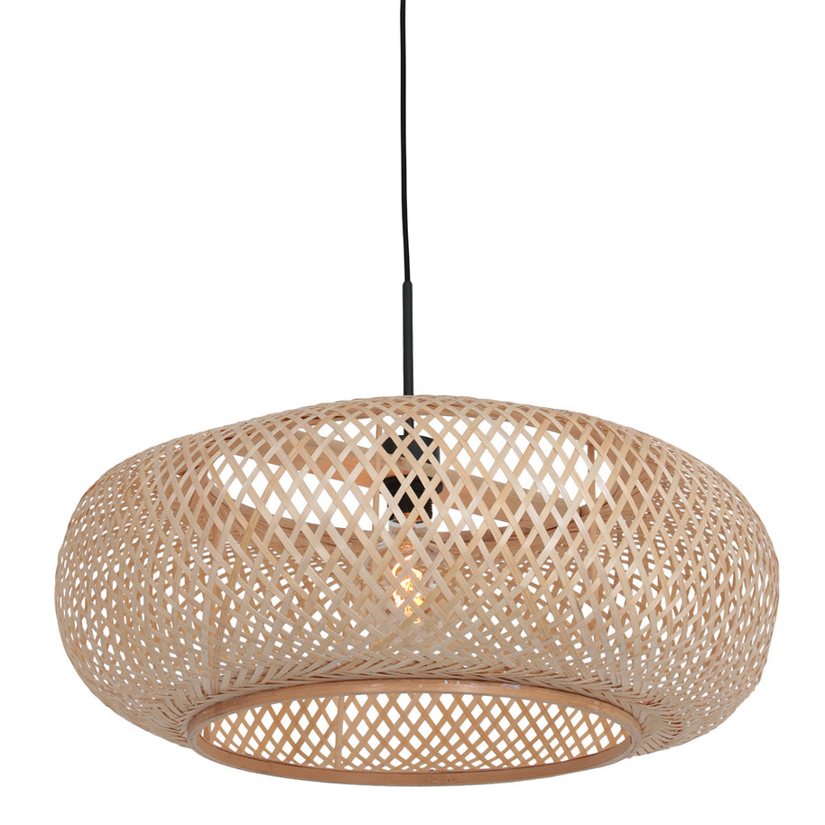 Hanglamp Maze 7505ZW – Beige bamboe lamp met rustige uitstraling
