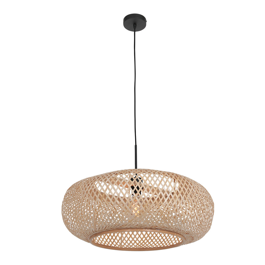 Hanglamp Maze 7505ZW – Beige bamboe lamp met rustige uitstraling