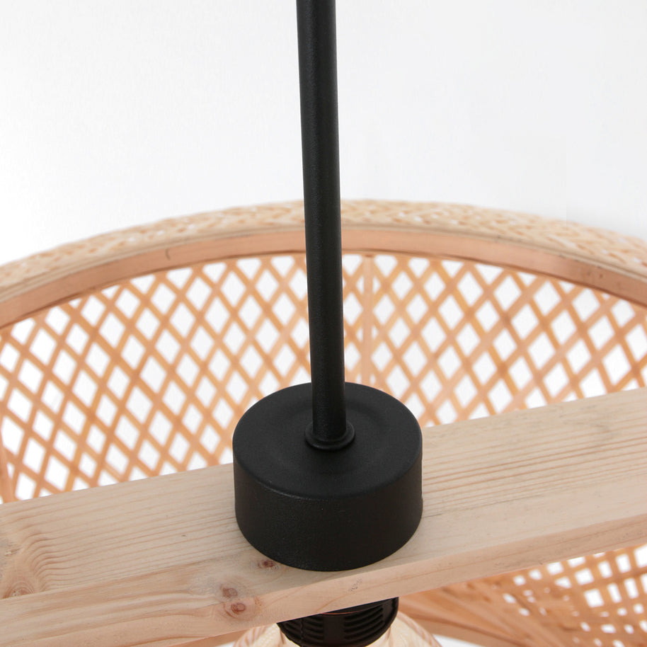 Hanglamp Maze 7505ZW – Beige bamboe lamp met rustige uitstraling