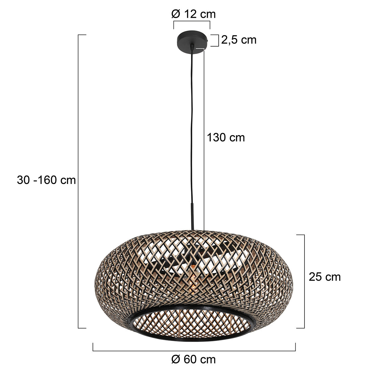Hanglamp Maze 7506ZW – Bamboe designlamp met sfeervol lichtspel