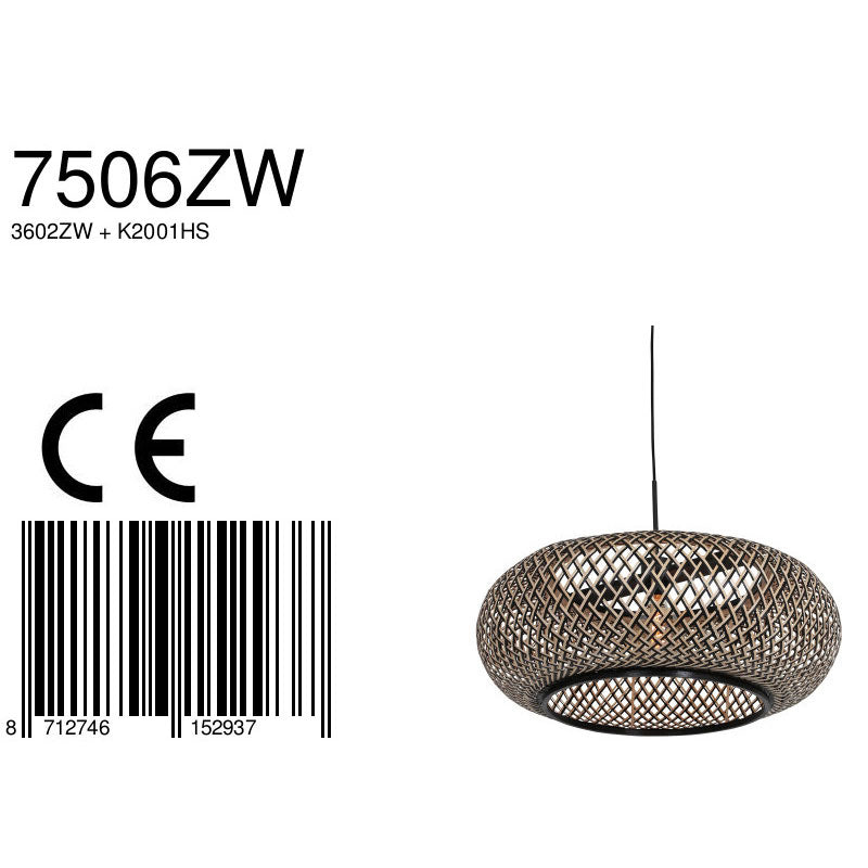 Hanglamp Maze 7506ZW – Bamboe designlamp met sfeervol lichtspel