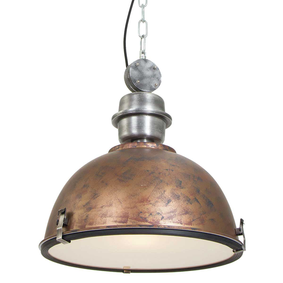 Hanglamp Bikkel 7586B, robuuste bruine lamp met stoere uitstraling