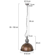 Hanglamp Bikkel 7586B, robuuste bruine lamp met stoere uitstraling