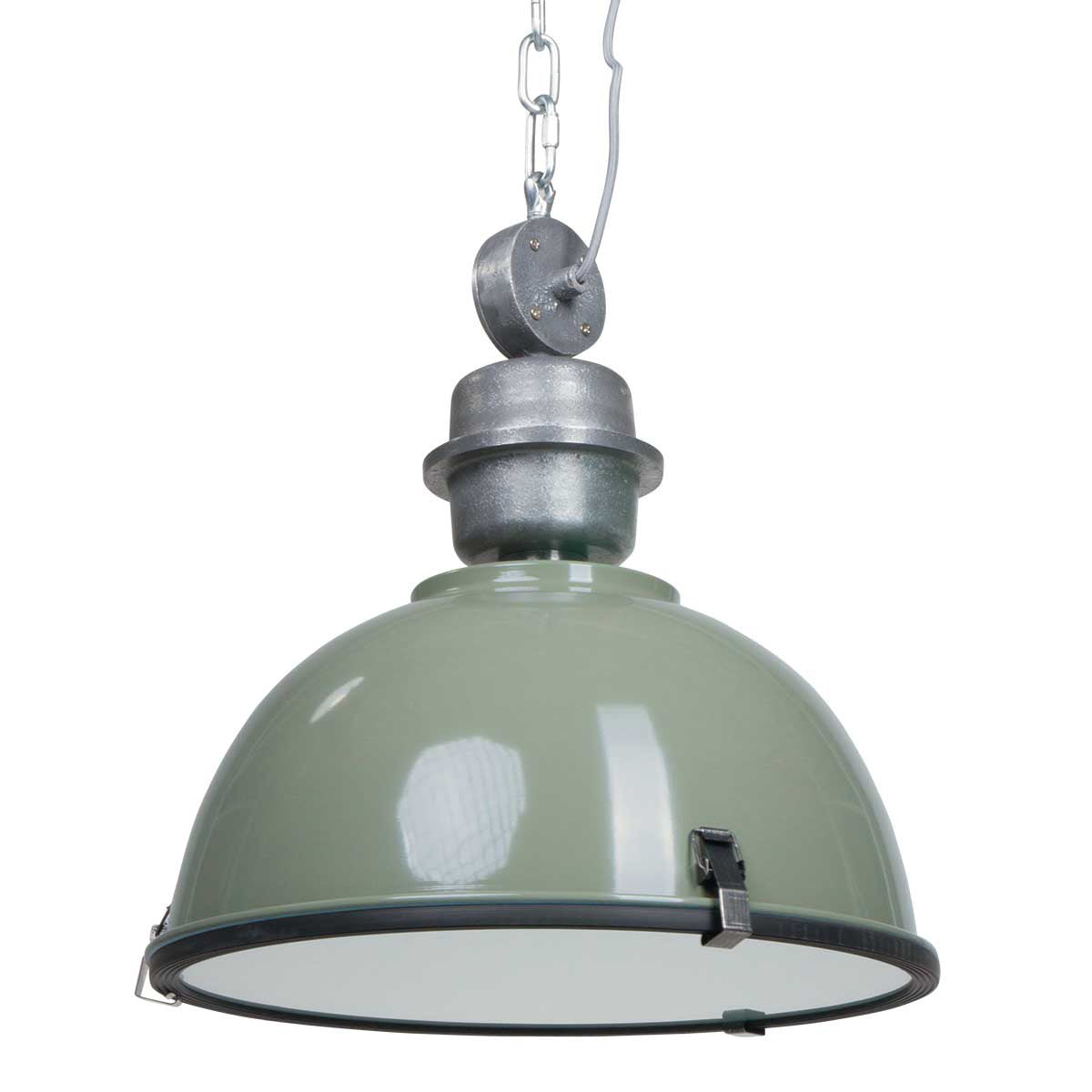 Hanglamp Bikkel 7586G stoere groene lamp met industrieel karakter