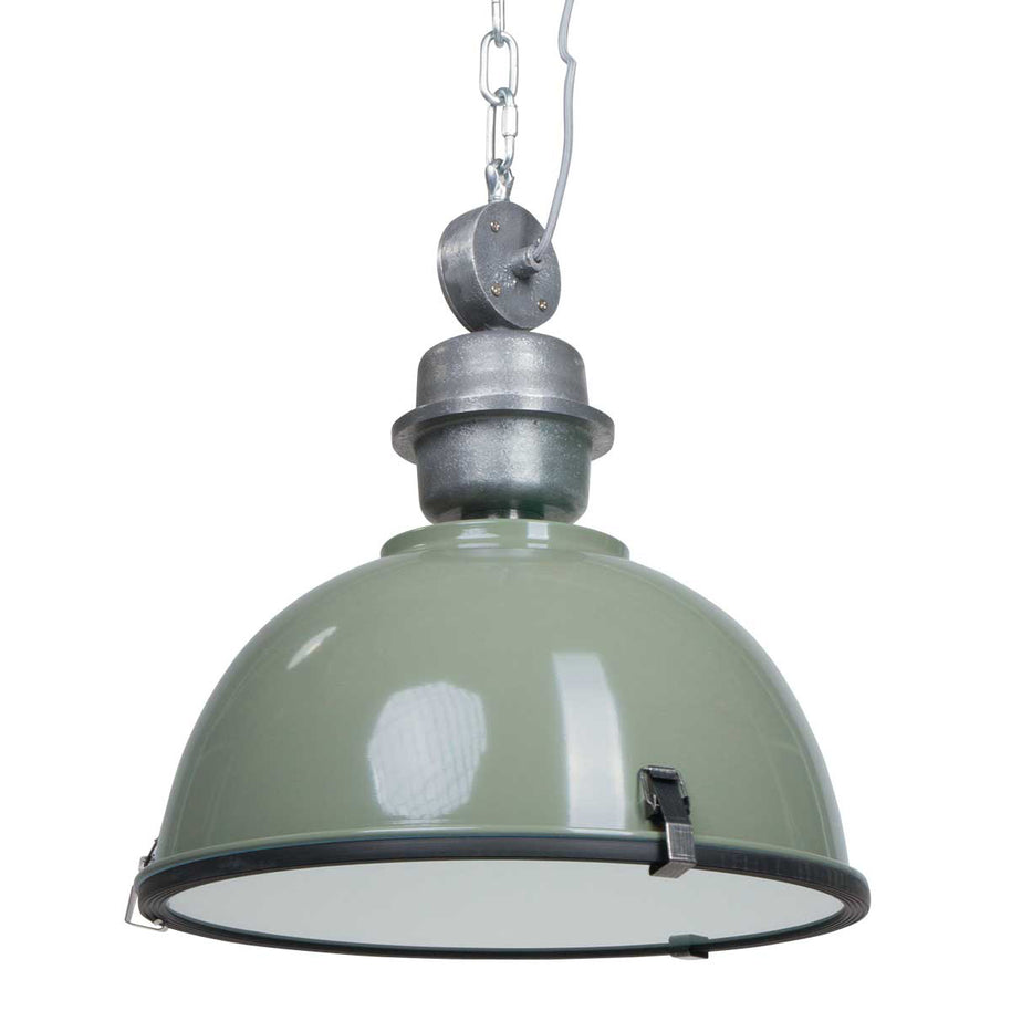 Hanglamp Bikkel 7586G stoere groene lamp met industrieel karakter