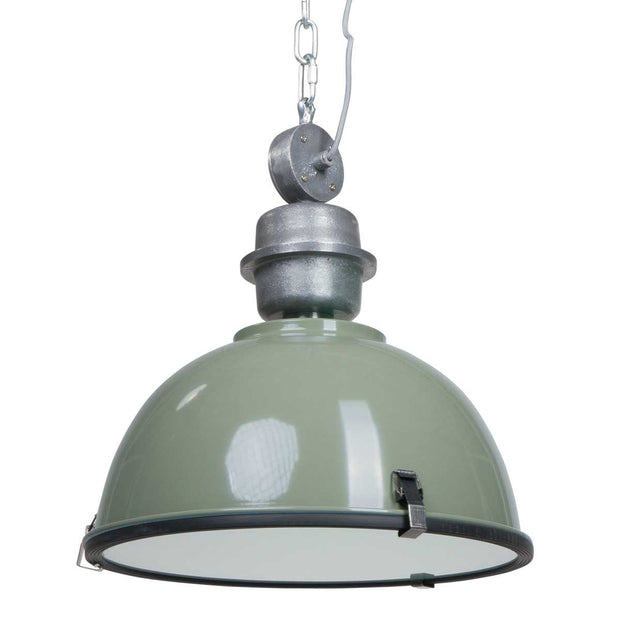 Hanglamp Bikkel 7586G stoere groene lamp met industrieel karakter