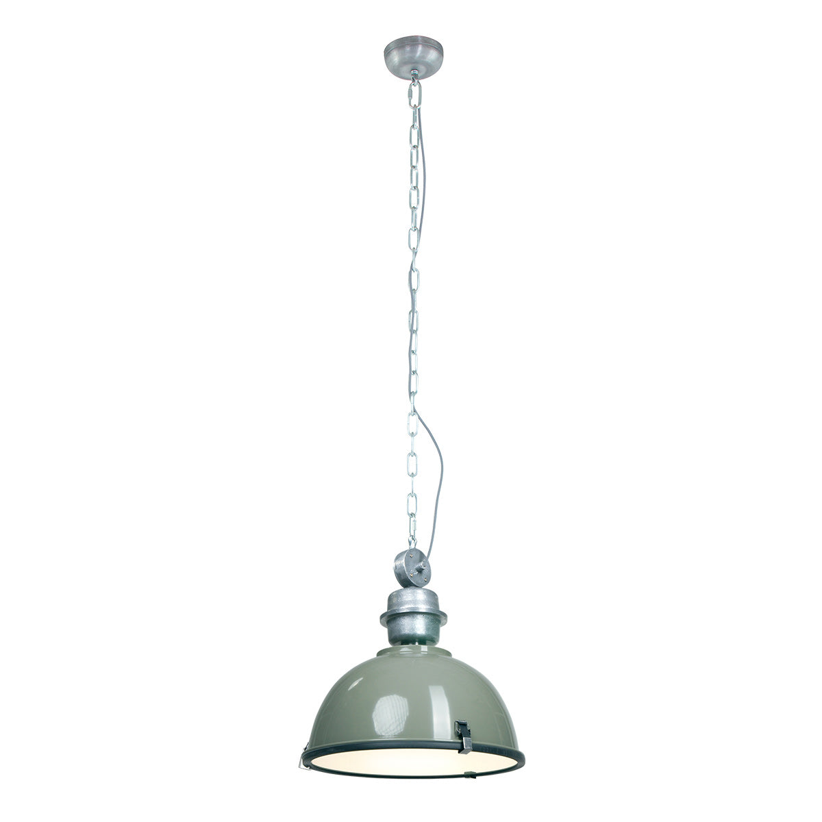 Hanglamp Bikkel 7586G stoere groene lamp met industrieel karakter