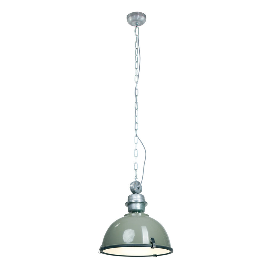 Hanglamp Bikkel 7586G stoere groene lamp met industrieel karakter