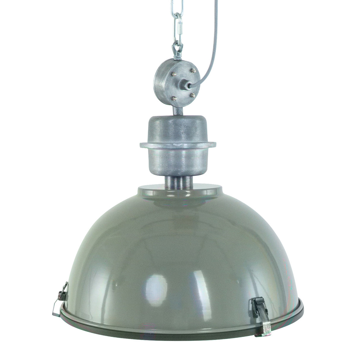 Hanglamp Bikkel 7586G stoere groene lamp met industrieel karakter