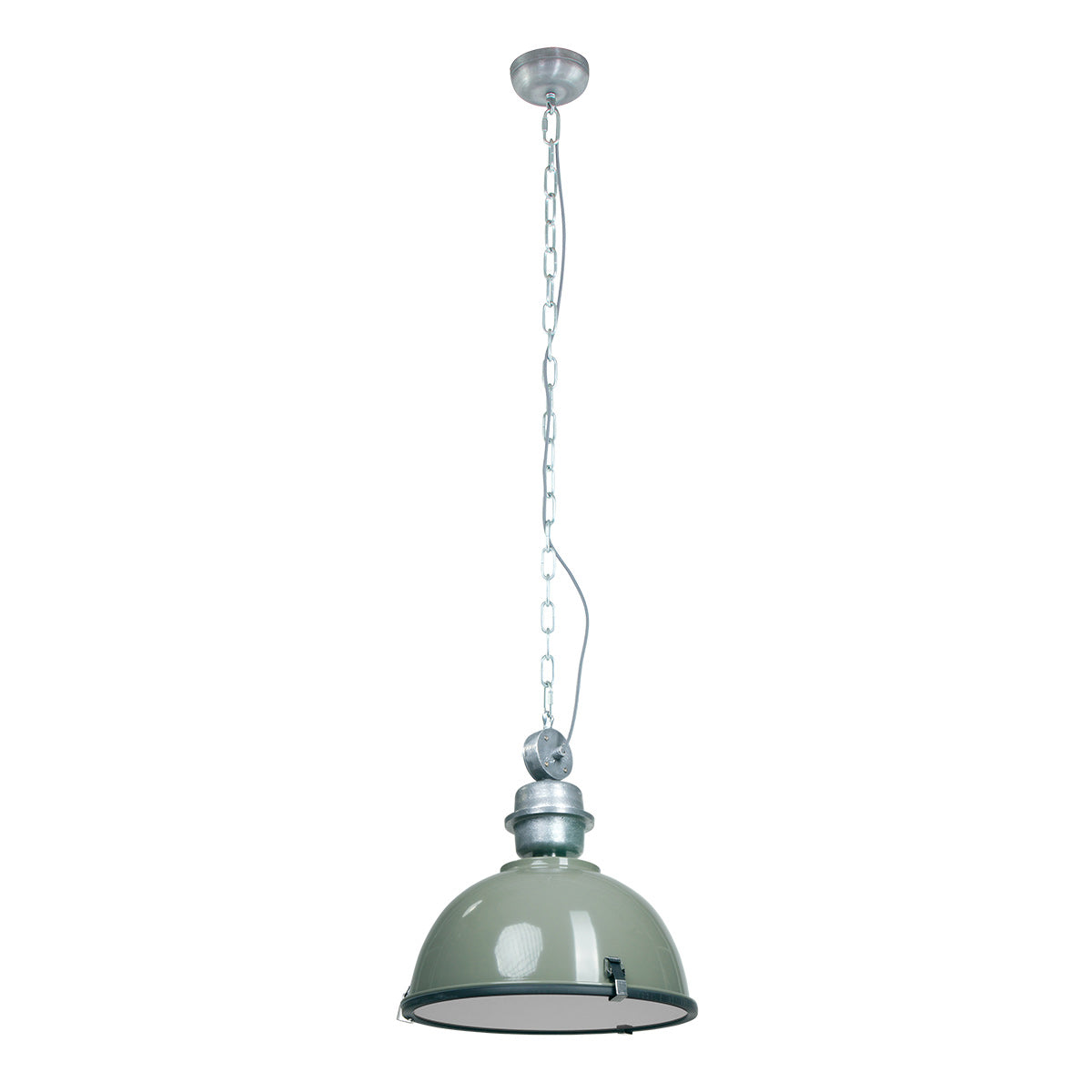 Hanglamp Bikkel 7586G stoere groene lamp met industrieel karakter