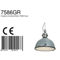 Hanglamp Bikkel 7586GR robuuste grijze lamp met karakter