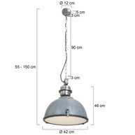 Hanglamp Bikkel 7586GR robuuste grijze lamp met karakter