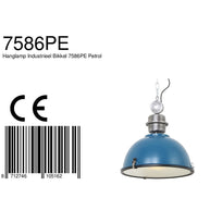 Hanglamp Bikkel 7586PE petrol met stoere industriële look