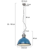 Hanglamp Bikkel 7586PE petrol met stoere industriële look