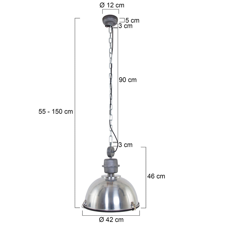 Hanglamp Bikkel 7586ST stoere stalen lamp met karakter