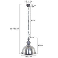 Hanglamp Bikkel 7586ST stoere stalen lamp met karakter