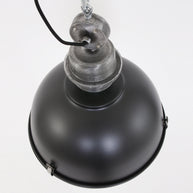 Hanglamp Bikkel 7586ZW zwarte industriële stalen lamp