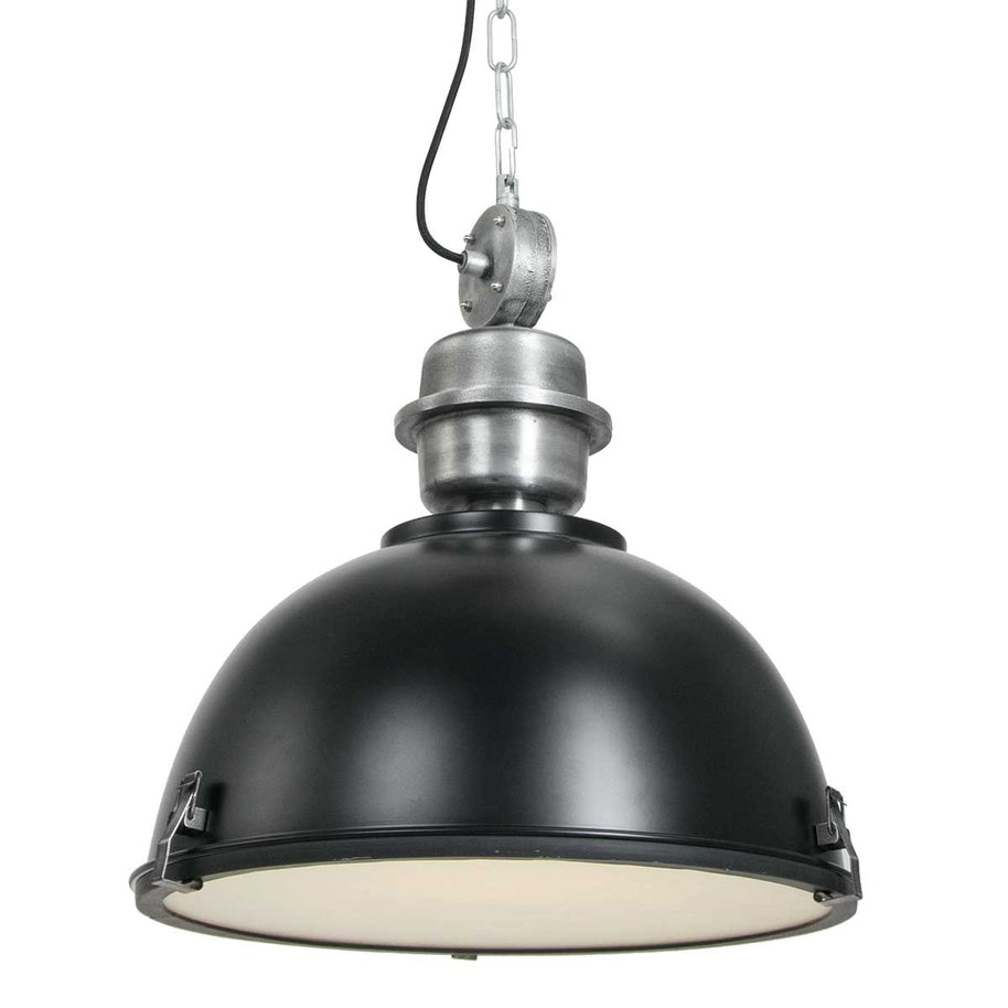 Hanglamp Bikkel 7586ZW zwarte industriële stalen lamp